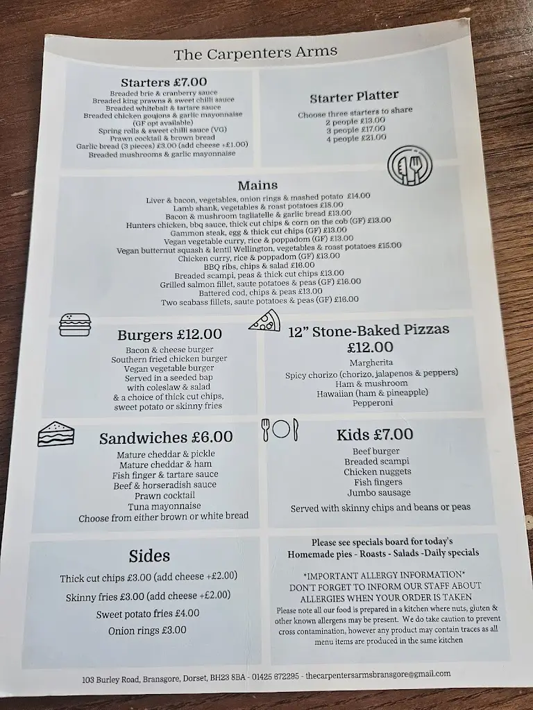 Menu_The Carpenter's Arms_Bransgore_image_3
