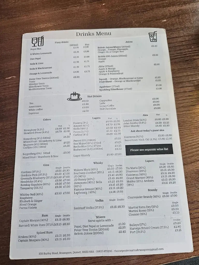 Menu_The Carpenter's Arms_Bransgore_image_4