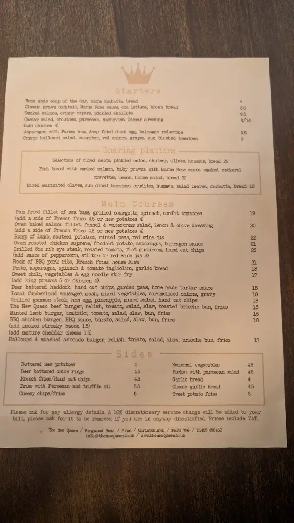 Menu_The New Queen Inn_Bransgore_image_1