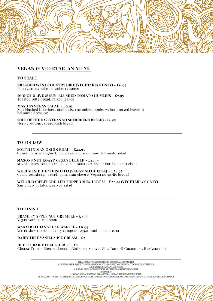 Menu_Mason's Restaurant_Brentwood_image_2