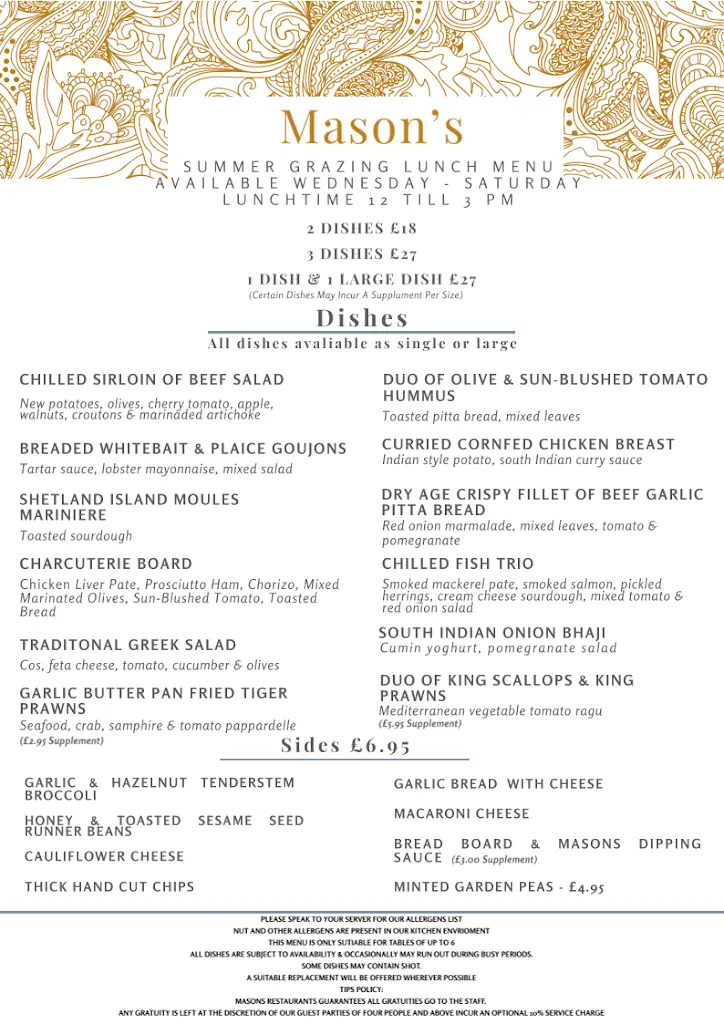 Menu_Mason's Restaurant_Brentwood_image_3