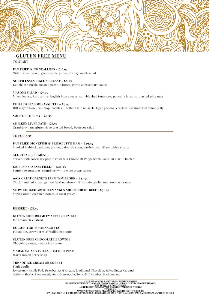 Menu_Mason's Restaurant_Brentwood_image_4