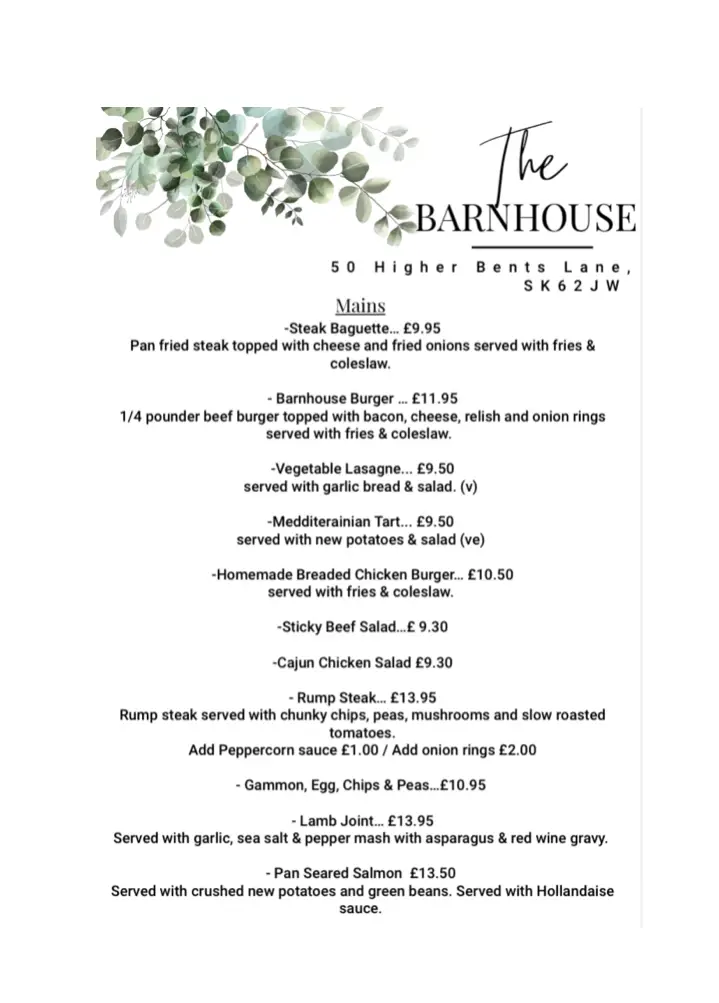 Menu_The Barnhouse_Bredbury_image_1