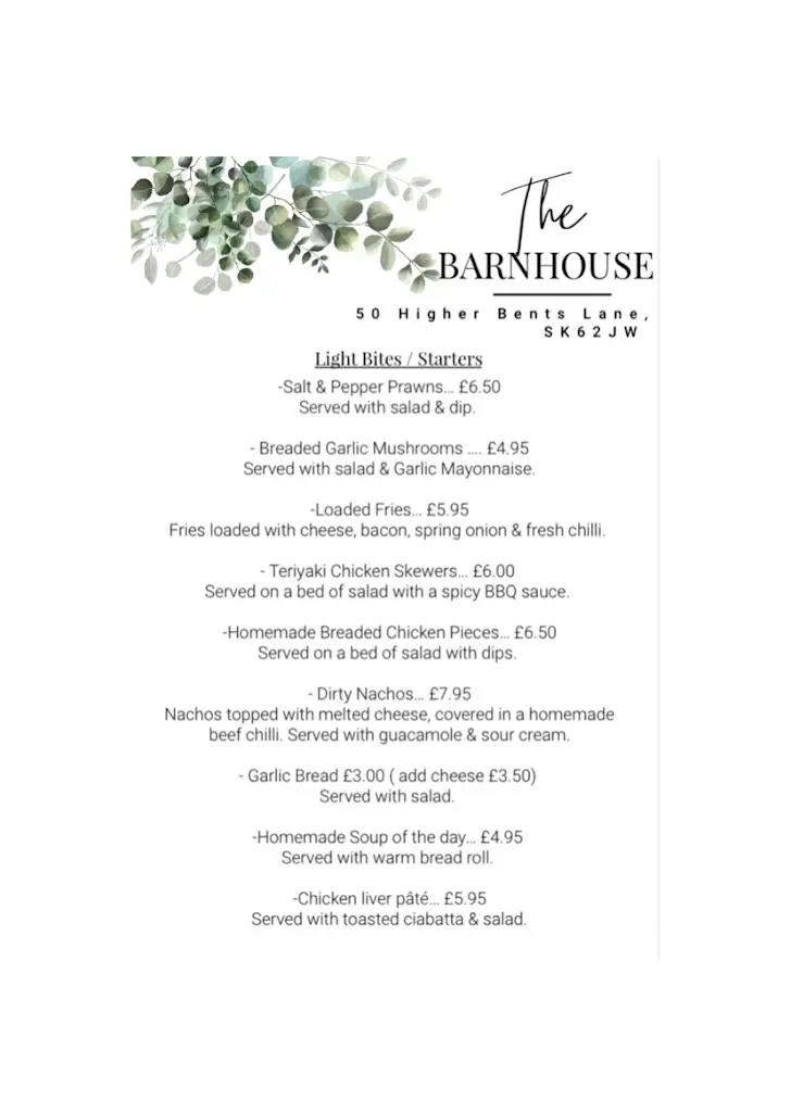 Menu_The Barnhouse_Bredbury_image_3