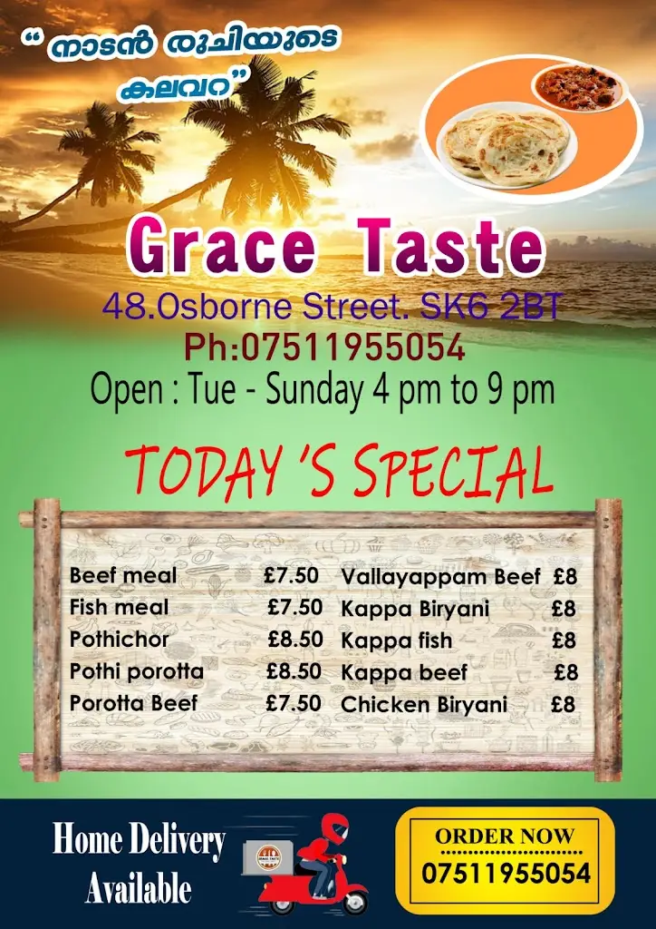 Menu_Grace taste Kerala south Indian Restaurant, Manchester_Bredbury_image_3