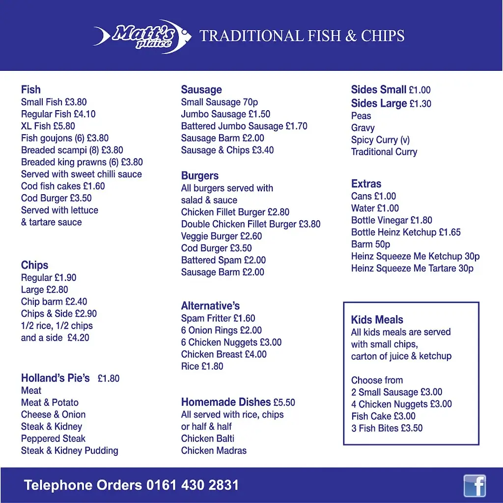 Menu_Matt's Plaice_Bredbury_image_3