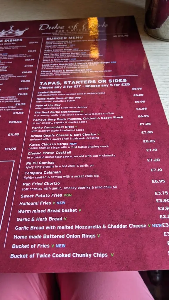 Menu_Duke Of York Romiley_Bredbury_image_2