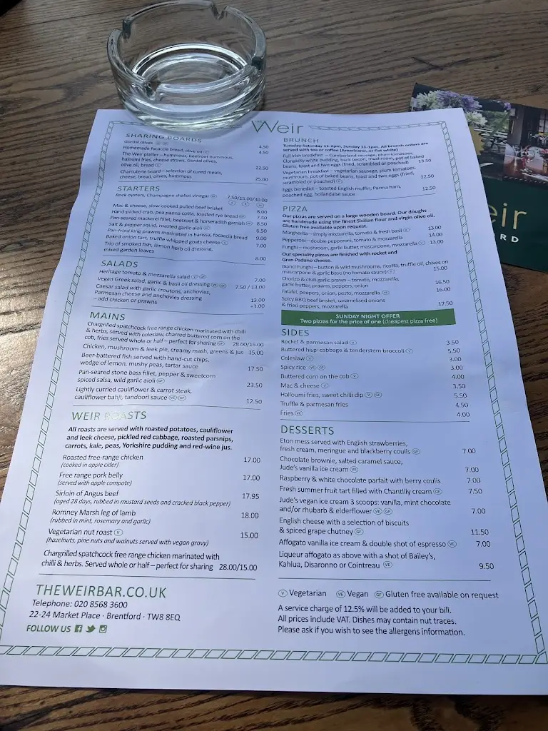 Menu_The Weir Bar_Brentford_image_2