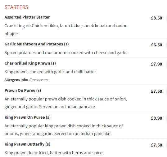 Menu_Durbar Lounge_Aldershot_image_2