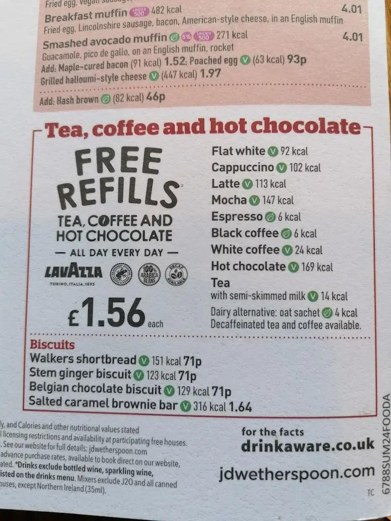 Menü_The White Horse - JD Wetherspoon_Brigg_Bild_1