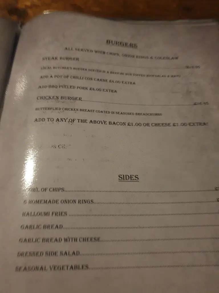 Menu_The Old Forge_Bridlington_image_2