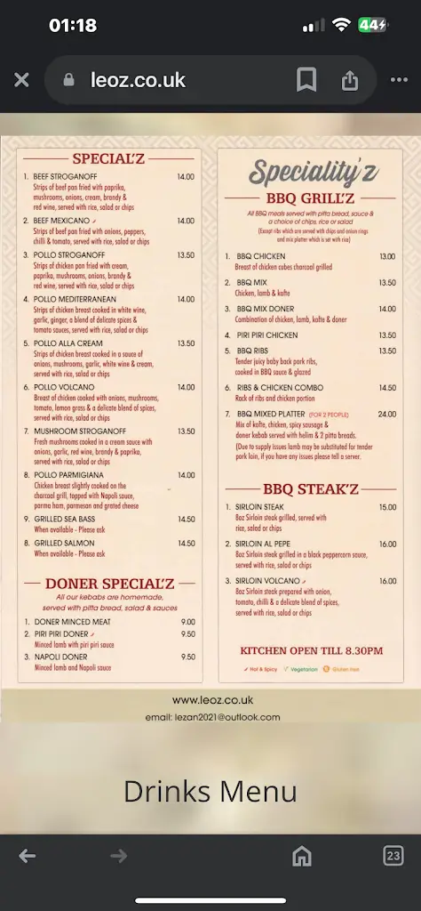 Menu_Leo'z_Bridlington_image_1
