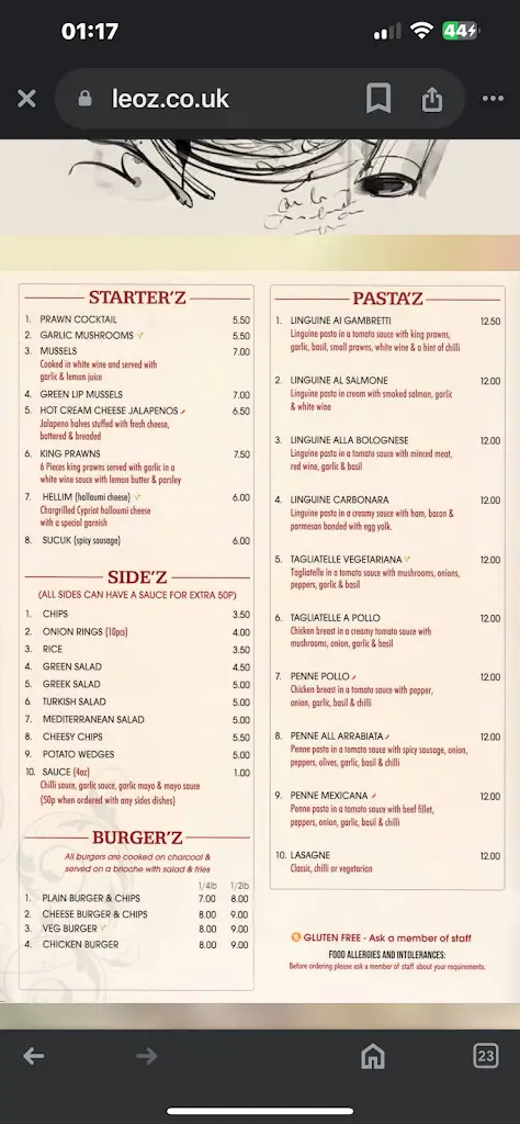 Menu_Leo'z_Bridlington_image_2