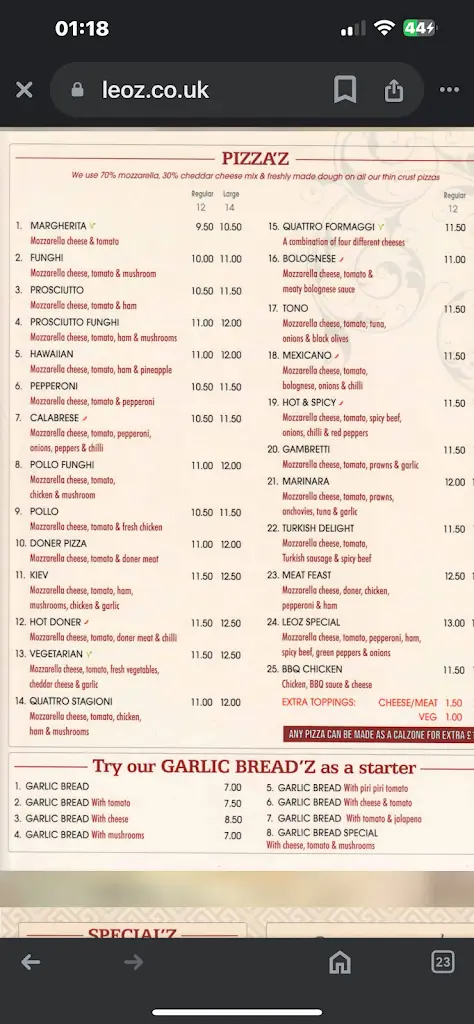 Menu_Leo'z_Bridlington_image_3