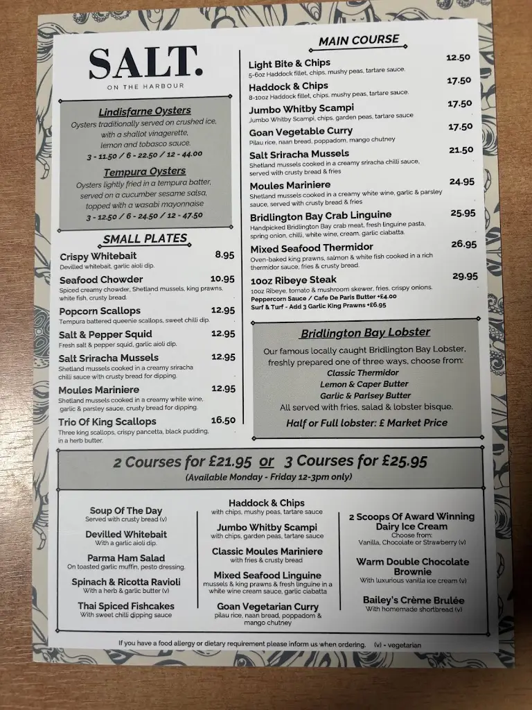 Menu_Salt on the Harbour_Bridlington_immagine_3