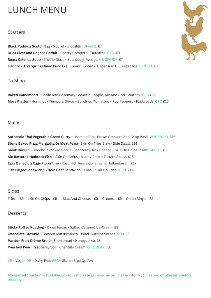 Menu_The Olde Three Cocks_Brigstock_image_1