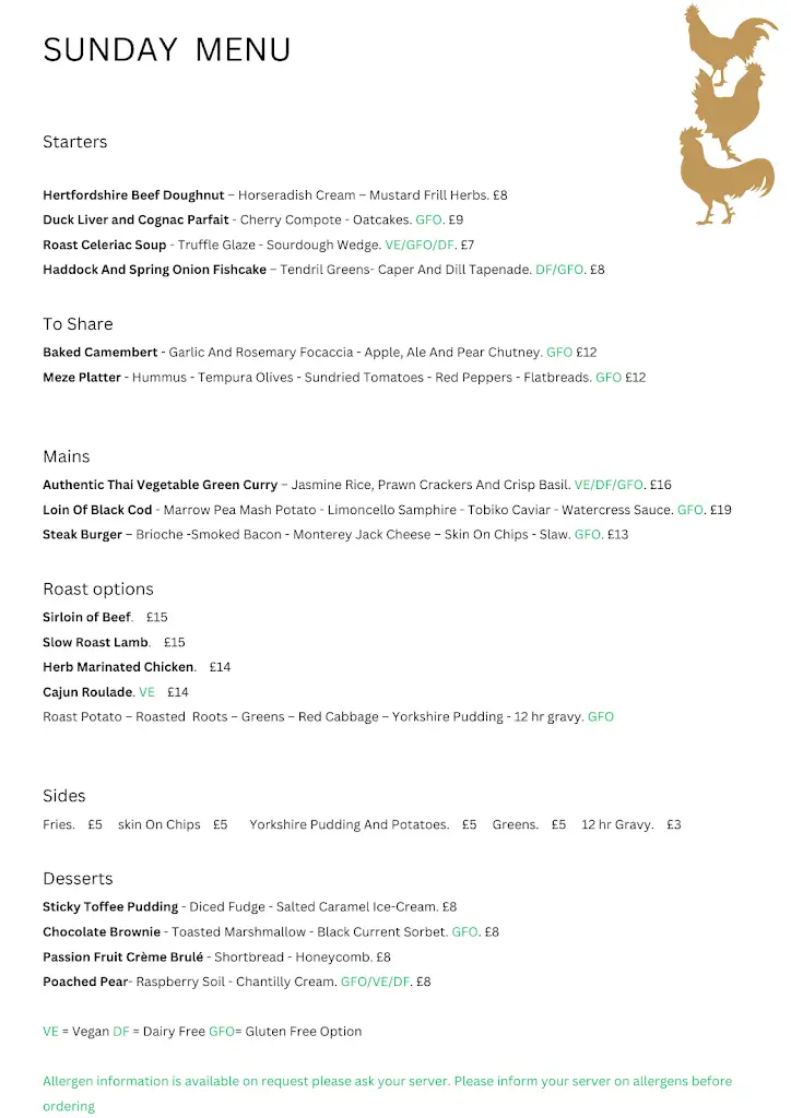 Menu_The Olde Three Cocks_Brigstock_image_2