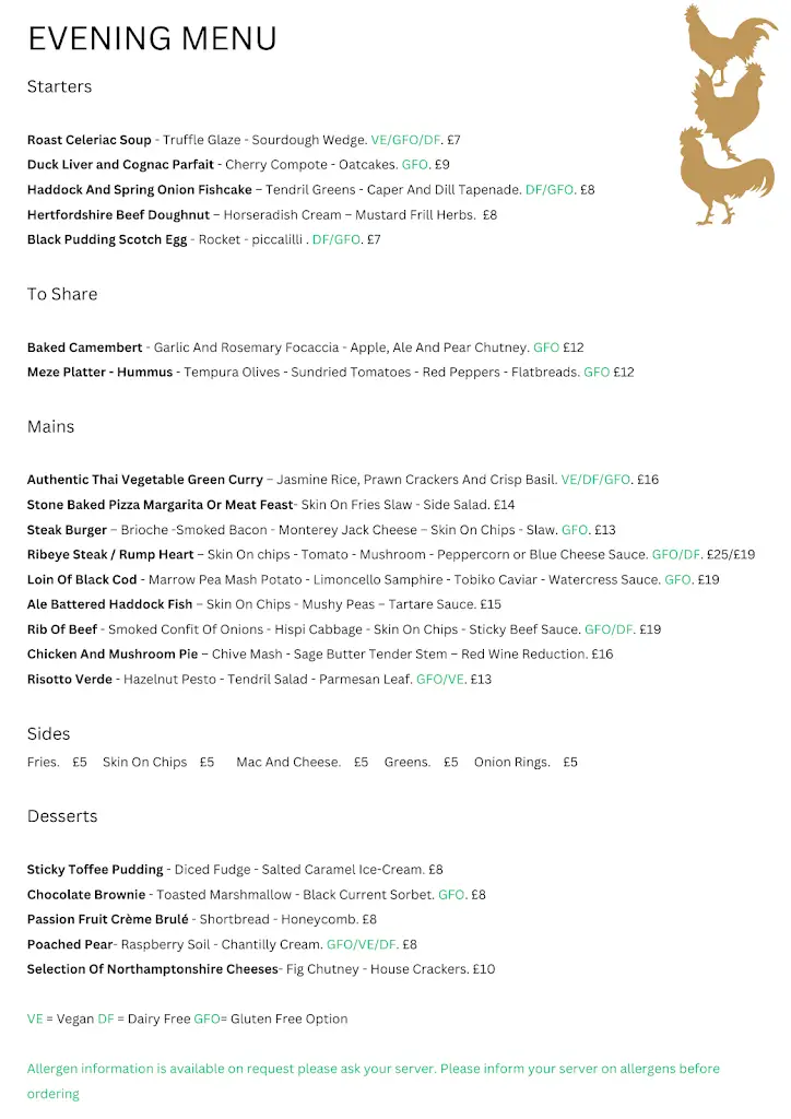 Menu_The Olde Three Cocks_Brigstock_image_3