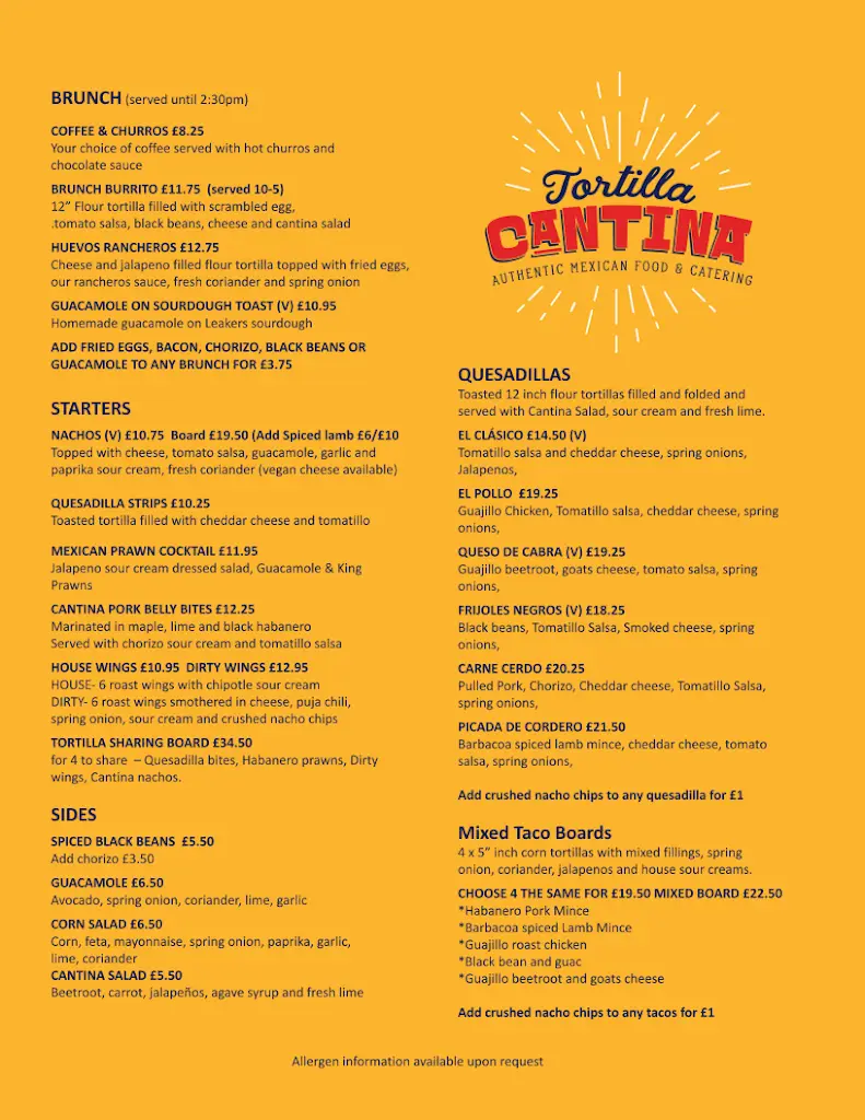 Menu_Tortilla Cantina_Bridport_immagine_1