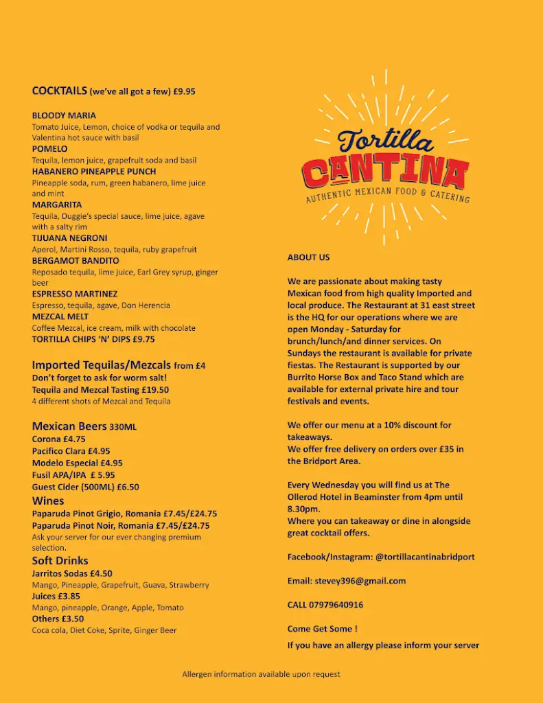 Menu_Tortilla Cantina_Bridport_immagine_2