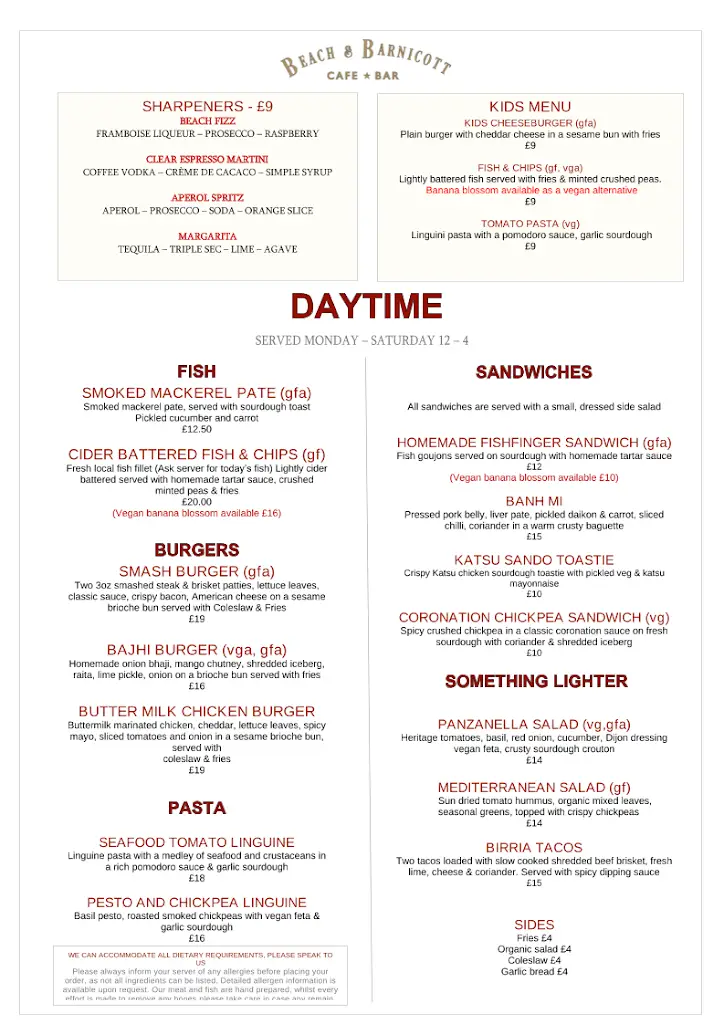 Menu_Beach & Barnicott_Bridport_image_2