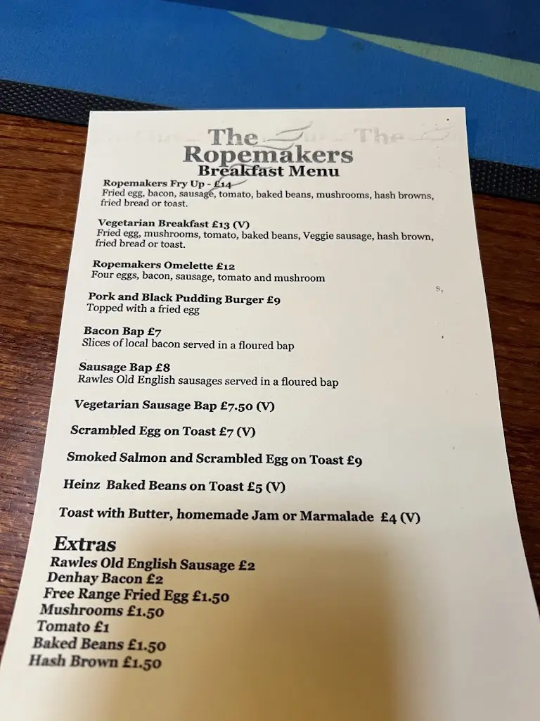 Menu_The Ropemakers_Bridport_imagen_1