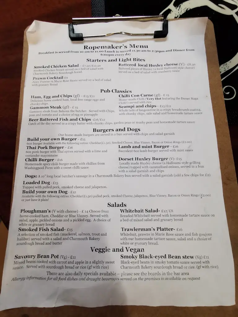Menu_The Ropemakers_Bridport_imagen_4