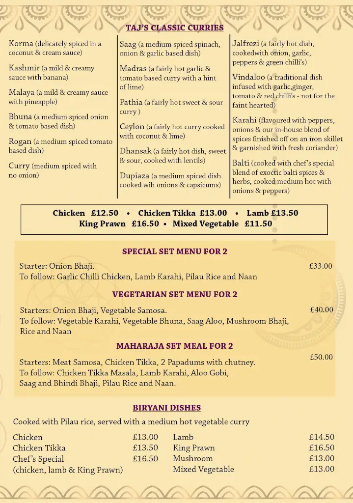 Menu_The Taj Mahal Bridport_Bridport_image_3