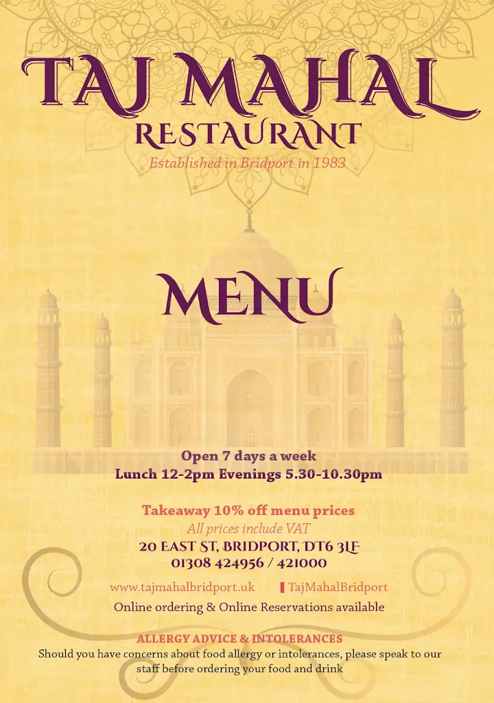 Menu_The Taj Mahal Bridport_Bridport_image_4