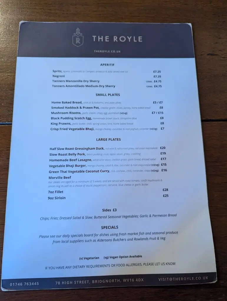 Menu_The Royle_Bridgnorth_image_4