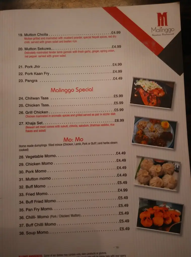 Menu_Malinggo Restaurant Aldershot_Aldershot_imagen_2