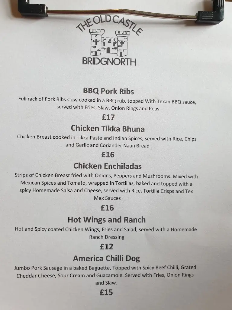 Menu_The Old Castle_Bridgnorth_image_1