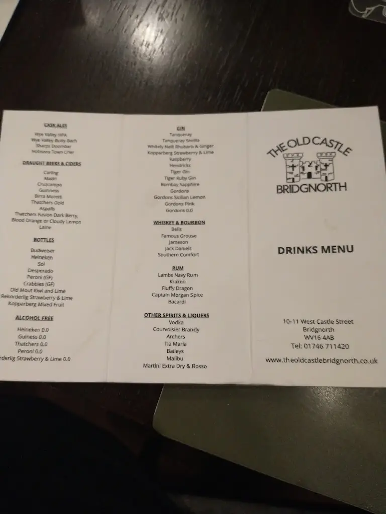 Menu_The Old Castle_Bridgnorth_image_2