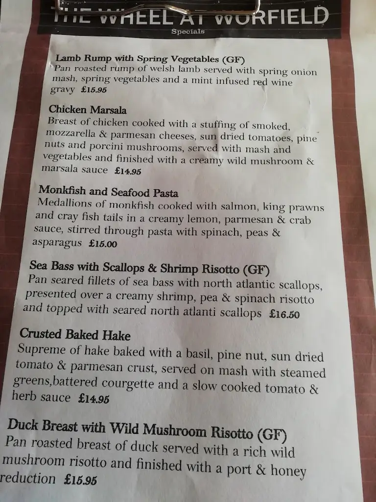 Menu_The Wheel at Worfield_Bridgnorth_image_2