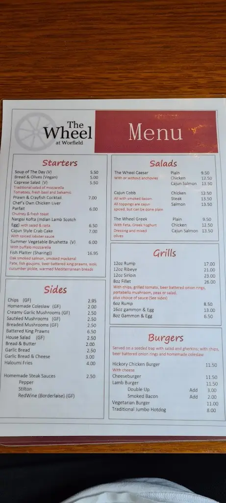 Menu_The Wheel at Worfield_Bridgnorth_image_3