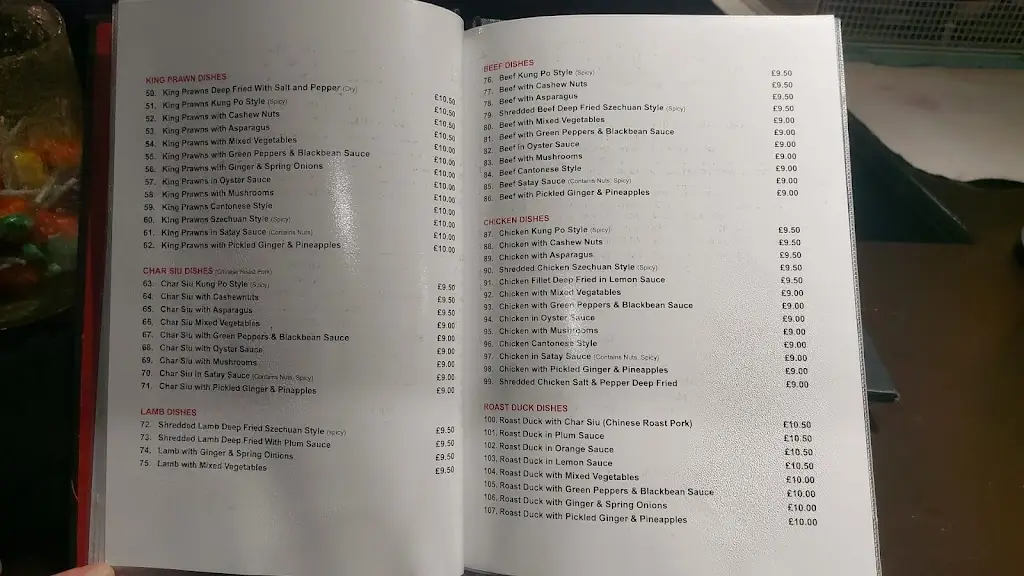 Menu_The New Great Wall_Brighouse_image_4