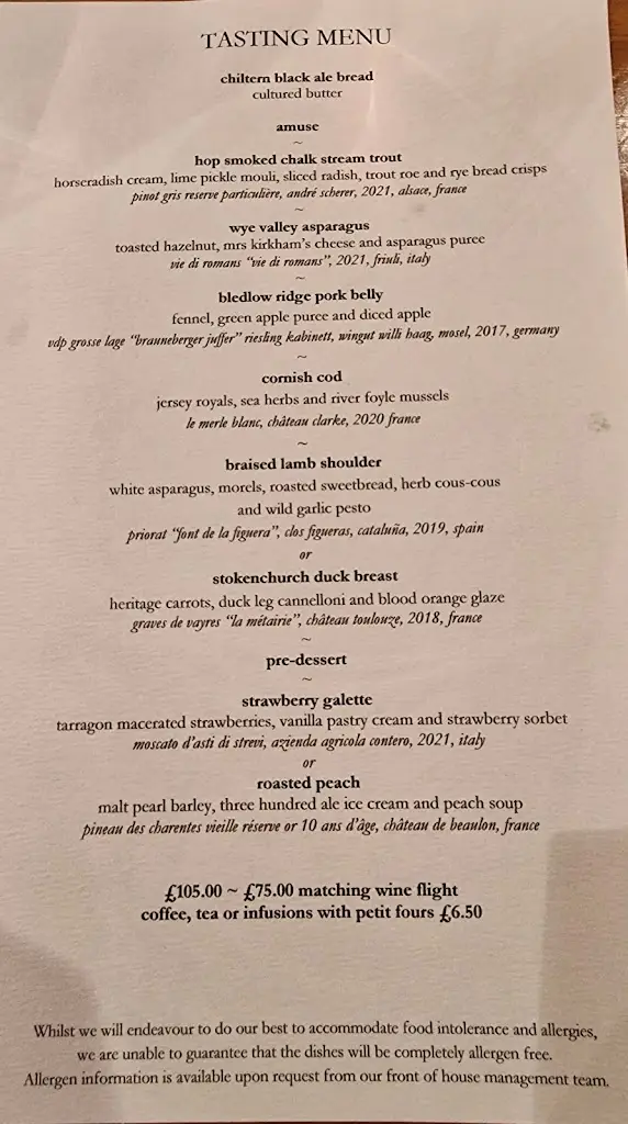 Menu_The Artichoke_Amersham on the Hill_image_1