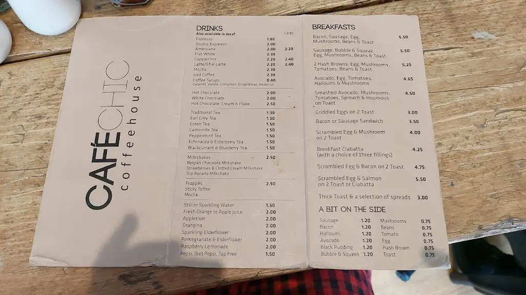 Menu_Caféchic Coffee House_Brightlingsea_image_1