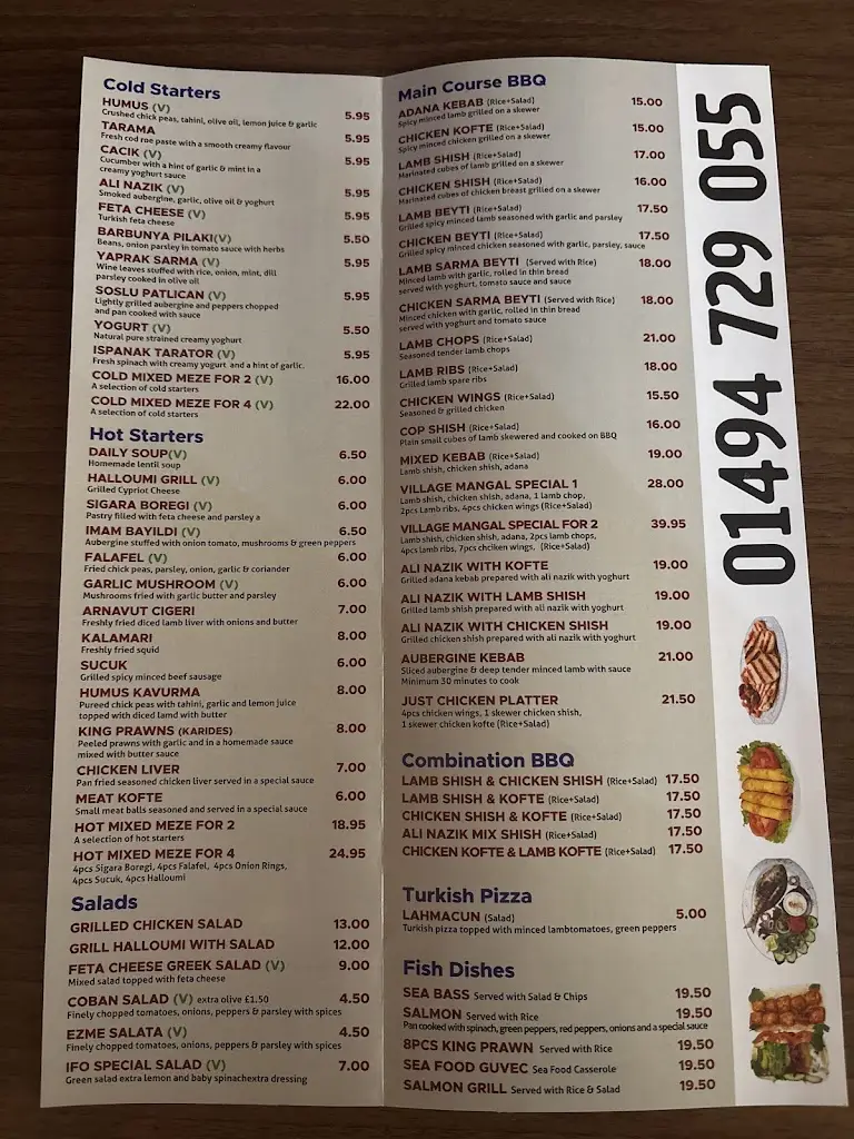 Menu_Villa Mangal_Amersham on the Hill_image_2