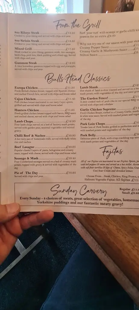 Menu_The Bulls Head_Brinklow_image_4
