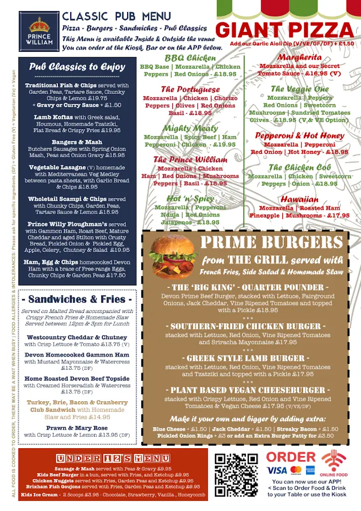 Menu_The Prince William_Brixham_image_1