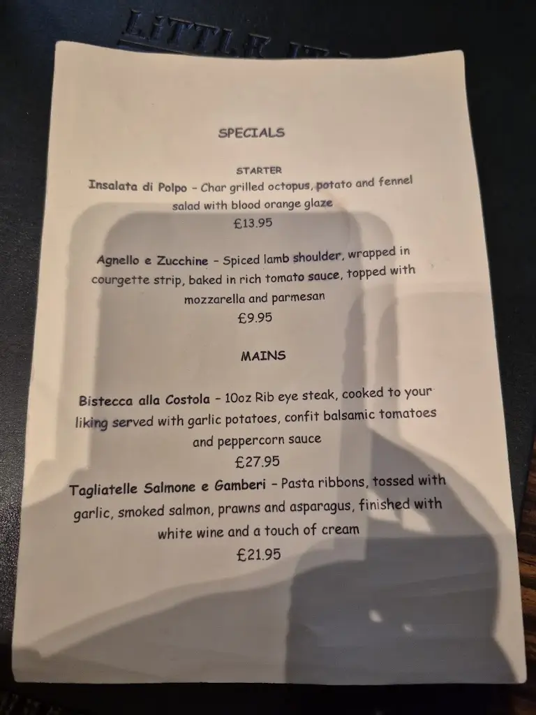 Menu_Little Italy Restaurant_Broadfield_immagine_1