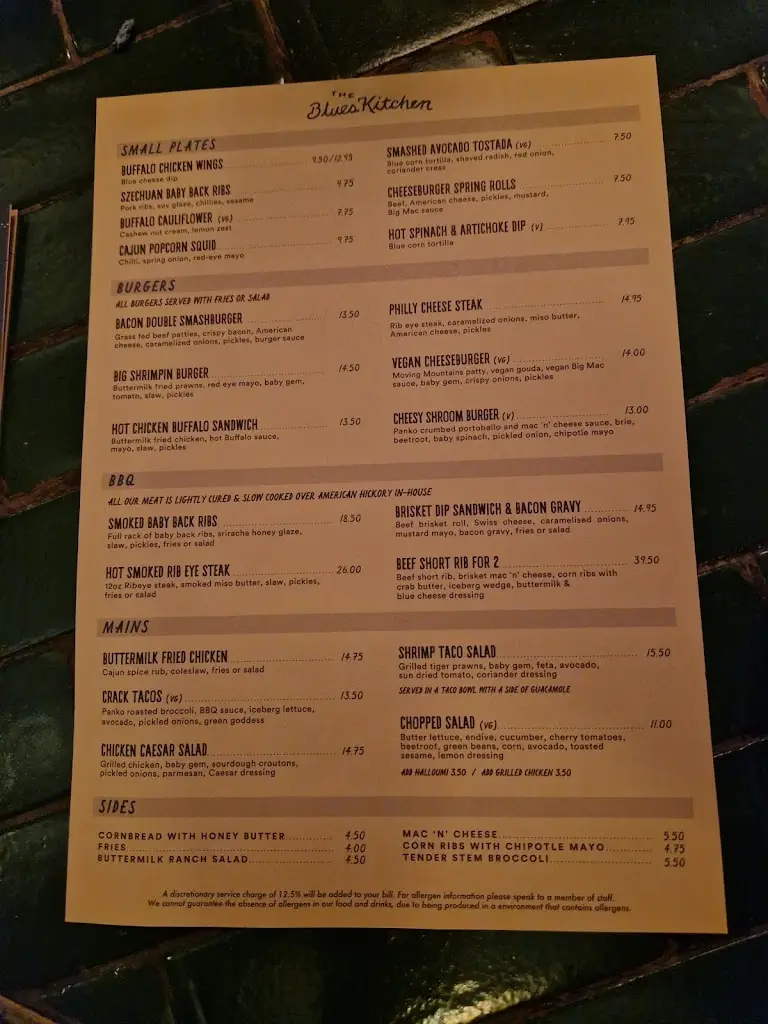 Menu_The Blues Kitchen Brixton_Brixton_image_2
