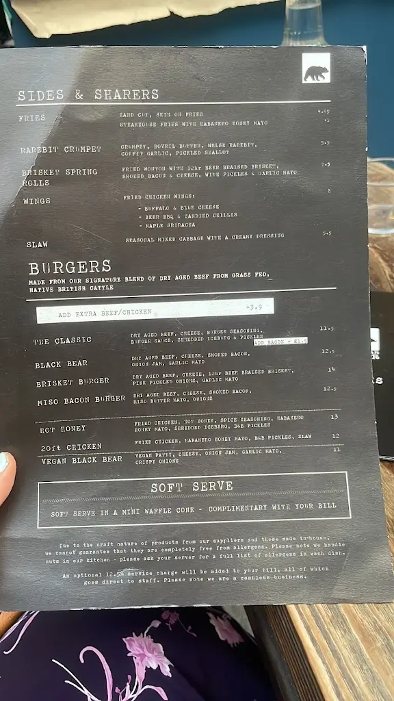 Menu_Black Bear Burger - Restaurant Brixton_Brixton_image_1
