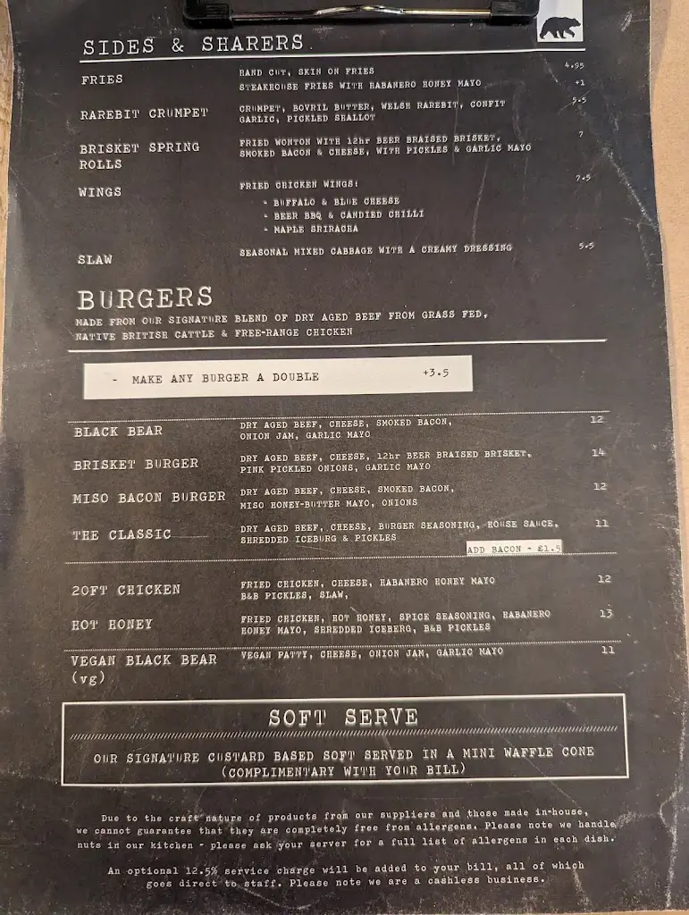 Menu_Black Bear Burger - Restaurant Brixton_Brixton_image_3