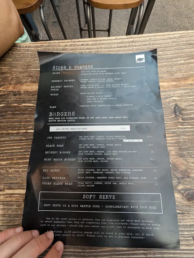 Menu_Black Bear Burger - Restaurant Brixton_Brixton_image_4