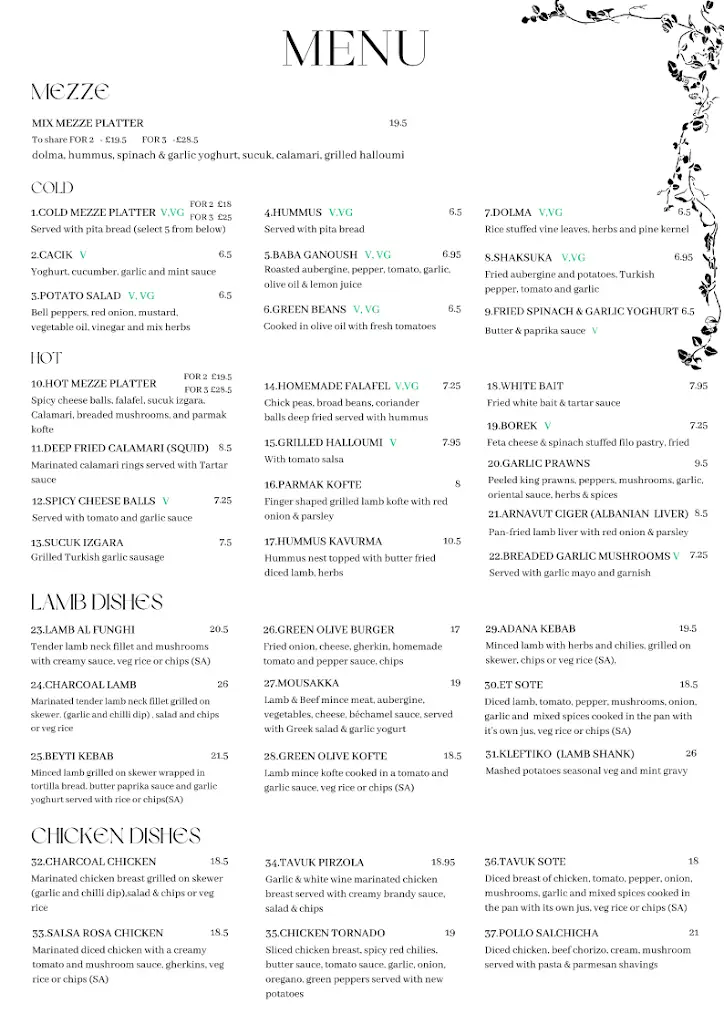 Menu_Green Olive Meze Restaurant & Bar_Bridgwater_imagen_2