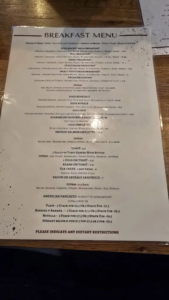 Menu_Wild Rocket_Bridgwater_image_1