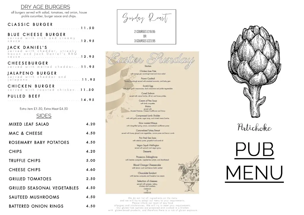 Menu_Artichoke Gastropub_Bridgwater_image_2