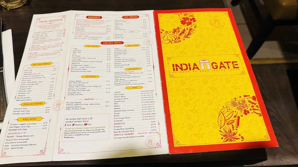 Menu_India Gate_Bridgwater_image_3